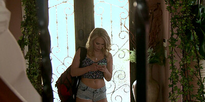 Dakota James walked in on her stepmother Courtney Cummz throatfucking a dick