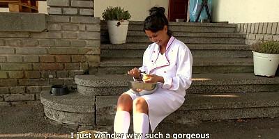 Czech Streets 115: Cook with Huge Tits and Mega Clit