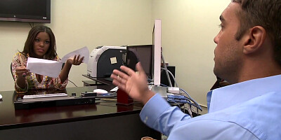 Busty office lady fucks a handsome white male - FapHouse