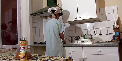 Older Cleaner Has Anal Sex with a Big Dicked Toy Boy and Enjoys His Asshole