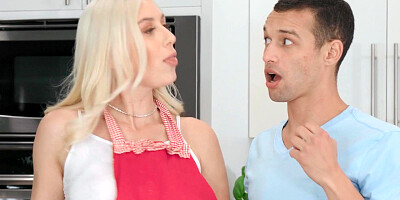 Kay Lovely is cooking as Johnny is licking her pussy
