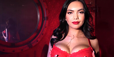 Confident latina showing her big boobs