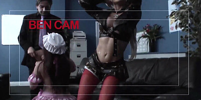 Sasha Rose brings Cindy Behr to a sausage party to fuck