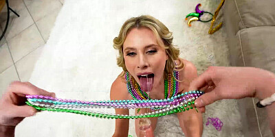 Anya Olsen and her stepson teasing one another