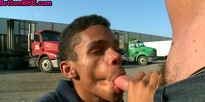 Real Black worker picked up and public nailed outdoor