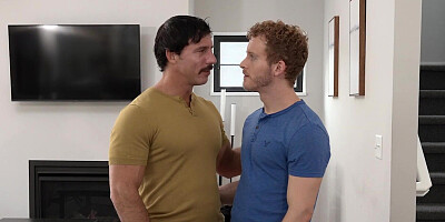 FTM Asher James takes two huge dicks to fuck