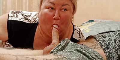 Stepmom loves to wake me up with a deep blowjob