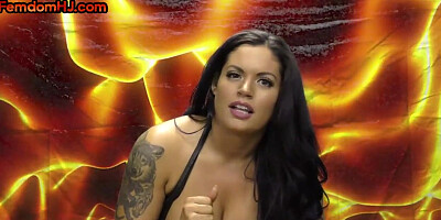 HJ busty tattooed femina jerks cock and talks dirty