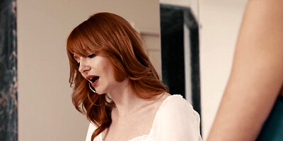 Redhead babe ass licking lesbian stepsis