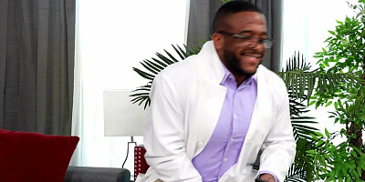 Muscles fetish Black doctor jerks big hunk in his infirmary