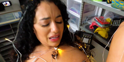 Mike Mancini is fucking a brunette shoplifter Brianna Bourbon