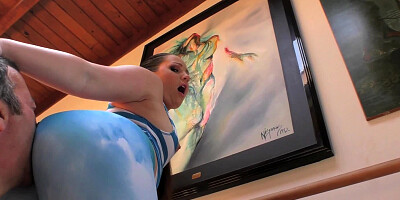 Director worships round asses with his face