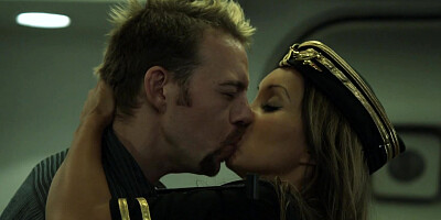 A sexy stewardess is getting fucked deeply on the plane