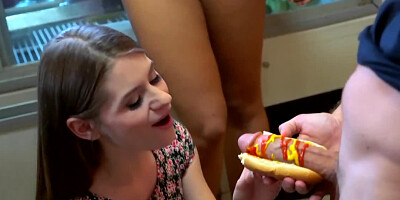 Hot porn stars having XXX fun in the kitchen