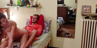 Awkward guy is surprised by an amazing cleaning lady who makes him cum inside!