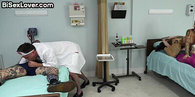 Bi anal MILF fucked in hospital orgy with doctor and patient