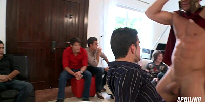 Amateur Ebony stud spoiled in voyeur party anal orgy