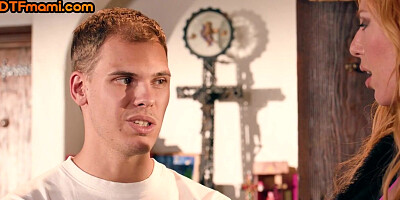 Busty redhead MILF double penetraded be4 cumshot on her ass