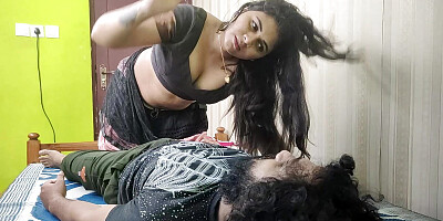 Vaishnavy dominating Sharun Raj and doing hot romance in half saree, Girl domination, Girl kiss on dick and hot romance,