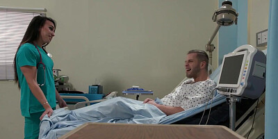 TS nurse gives her lucky patient a head and rides it after