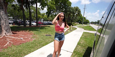 Gaby Ortega is getting picked up outdoors