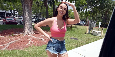 Gaby Ortega is getting picked up outdoors