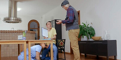 Nurse Taylee Wood gives blowjob to Sam Bourne