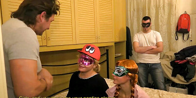 Two new graduates celebrate in an amateur anal orgy