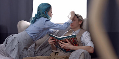 Casual teen 18+ Sex - Rebecca Nikson - Blue-haired teeny fucked gently