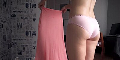 Visible Panty Line Fetish Tease In Long Maxi Skirt