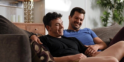 Muscular jock assfuck his partner asshole after movie