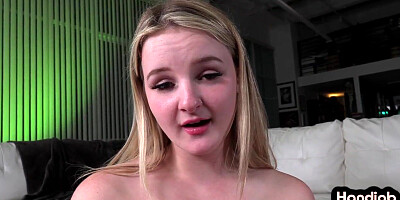 HJ loving babe titfucked in POV by BF after teasing