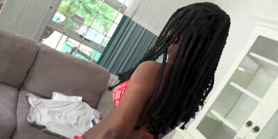 Audition of hot African ebony teen model