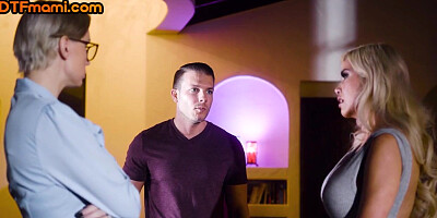 Kinky stepmommy fucked by stepson in 3some with her BFF