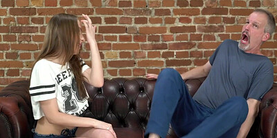 Old grandpa cocksucked by 21yo slut with pierced pussy