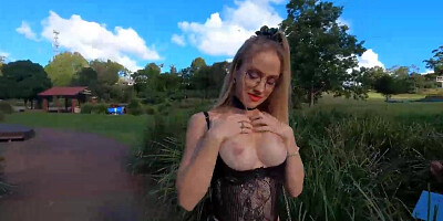 Risky Flashing Anal Squirting Blowjob p1