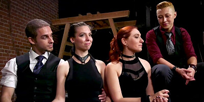 Bound babes fisted and fucked at BDSM orgy party