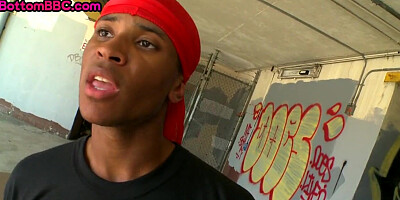 Amateur Black thug picked up and banged in public place