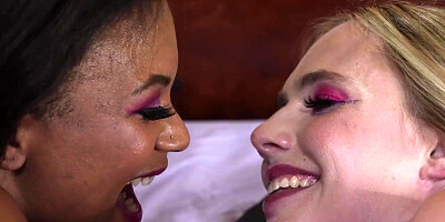 Interracial anal lesbians toying