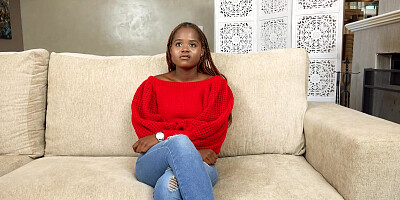 Hot ebony babe railed at modeling casing dominated by white producer