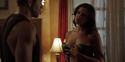 Stepson peeping on busty naked stepmom