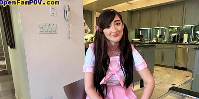 College uniform POV stepdaughter with bigboobs gets banged