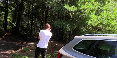 Euro str8 picked up twink outdoor fucked in public POV