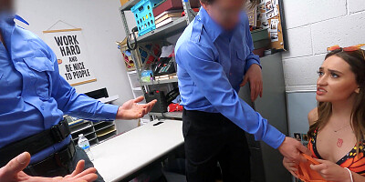Cute teen shoplifter gangbanged by cops