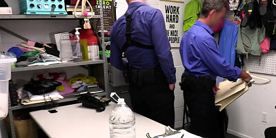 Busty cougar tag teamed by horny mall cops