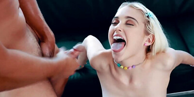 Pale-skinned cutie and handsome stud make sweet love