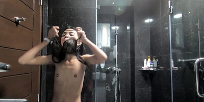 Slim Filipina teeny takes huge white cock till creampie