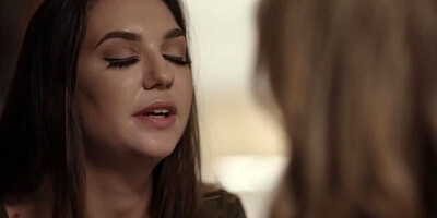 Hot Brunette Sucks and Rides Stepbros TS Girlfriend