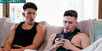 Assfingering stud fucks BFs sexy and tight asshole at home