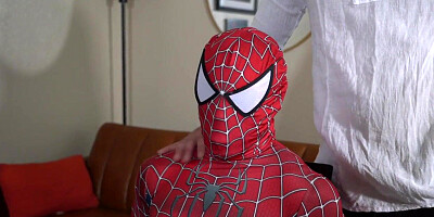 Black Spiderman mesmerized and fucked in oiled ass by BF